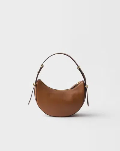 Prada Mini Arqué Shoulder Bag In Brown