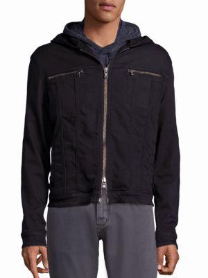 john varvatos hooded jean jacket