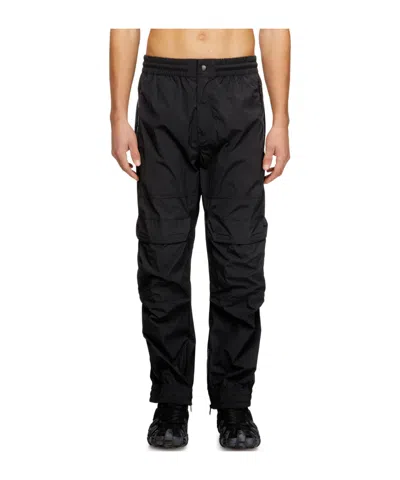 Diesel Zip-pocket Cargo Pants In Black