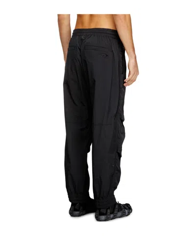Diesel Zip-pocket Cargo Pants In Black