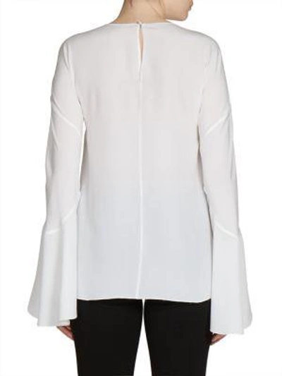 Shop Givenchy Silk Crepe De Chine Flared Sleeve Blouse In White