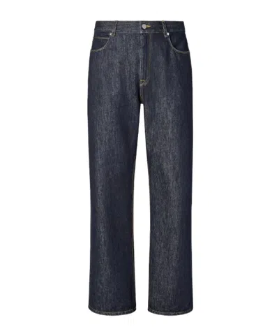 Fendi Straight Leg Denim Trousers With Five Pockets In Animal Print