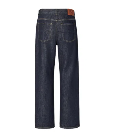 Fendi Straight Leg Denim Trousers With Five Pockets In Animal Print