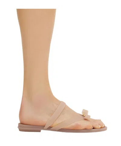 Ferragamo Jealsa Rubber Flat Thong Sandals In Pink