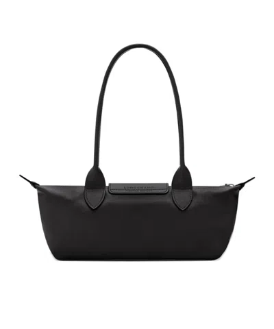 Longchamp Le Pliage Xtra Medium Leather Long Handle Tote In Black
