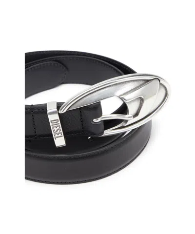 Diesel Oval D Buckle Belt In Black