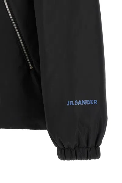 Jil Sander Polyester Jacket High Collar Elastic Cuffs In Black
