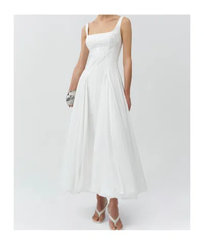 Simkhai Women's Hally Cotton Poplin Gathered Bubble Midi Dress In White