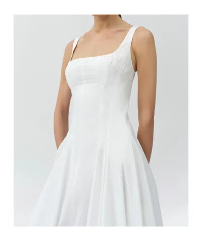 Simkhai Women's Hally Cotton Poplin Gathered Bubble Midi Dress In White
