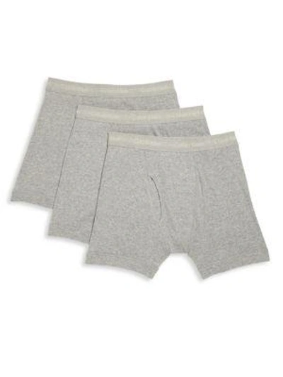 Shop Calvin Klein Underwear 3-pack Cotton Boxer Briefs In Heather Grey