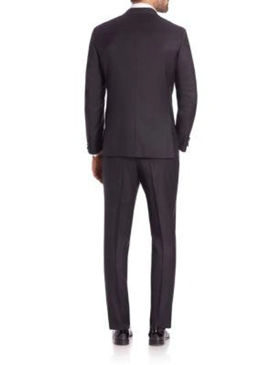 Shop Isaia Single-button Wool Tuxedo In Black