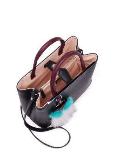 Shop Fendi 2jours Petite Mink & Fox Fur-detail Leather Shopper In Black-multi