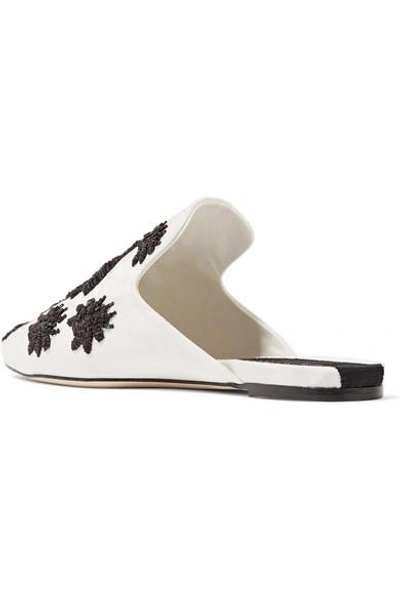 Shop Sanayi313 Ragno Embroidered Faille Slippers