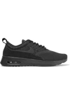 Nike Air Max Thea Suede-trimmed Textured-knit Sneakers In Llack