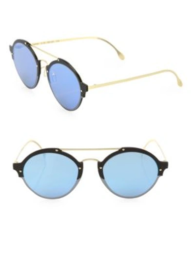 Illesteva Malpensa 53mm Mirrored Aviator Sunglasses In Matte Black