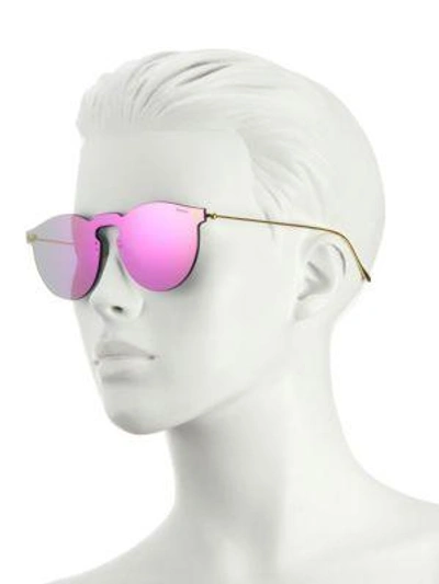 Shop Illesteva Leonard Mask 47mm Classic Round Mirrored Sunglasses In Na