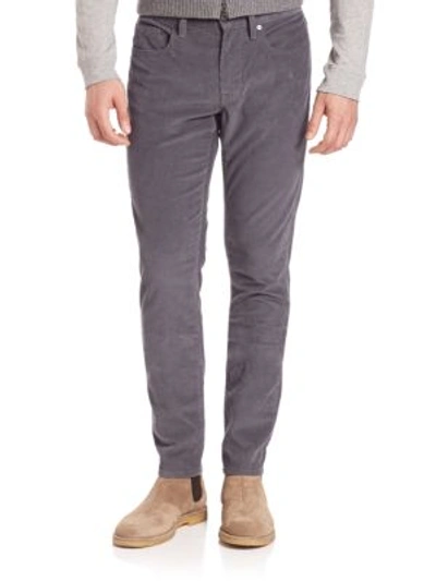 Shop Vince Slim Tapered-fit Corduroy Pants In Pewter