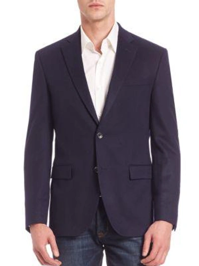 Shop Saks Fifth Avenue Men's Collection Solid Cashmere Blazer In Navy