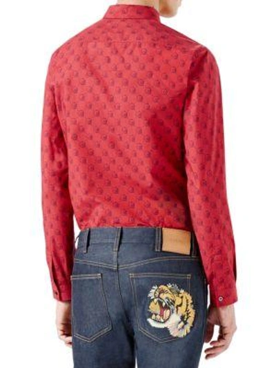 Shop Gucci Ghost Duke Shirt In Red