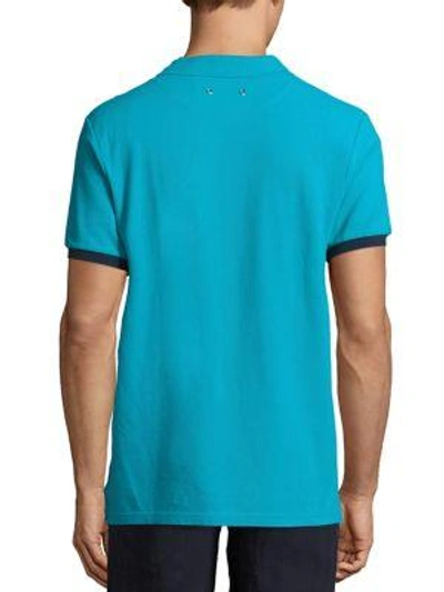 Shop Vilebrequin Pique Polo T-shirt In Prussian Blue