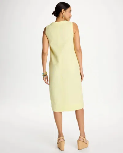 Chico's Linen-cotton Henley Dress In Sage Lime