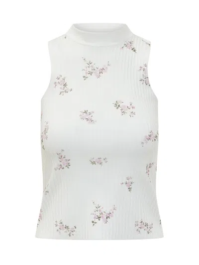 Msgm Sleeveless Printed Vest In White