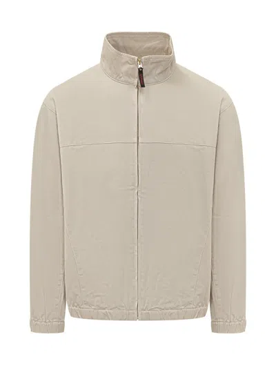 Gramicci Beige Solid Mock Collar Jacket In Neutral