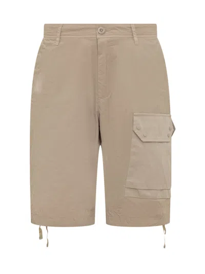 Ten C Beige Solid Shorts In Brown