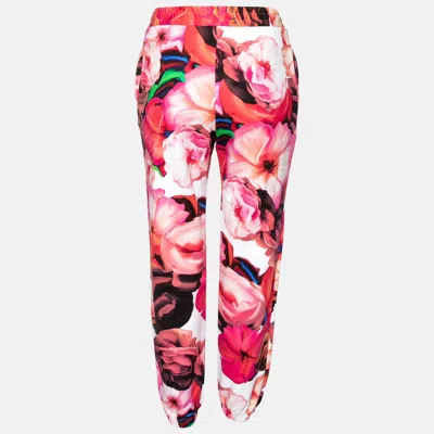Msgm Multicolor Printed Cotton Track Pants In Red