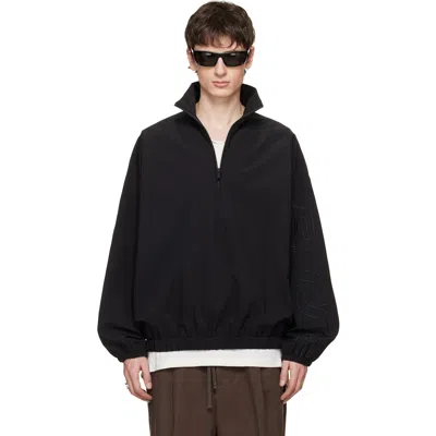 Essentials Black Active Trace Half Zip Track Jacket In Black