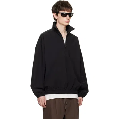 Essentials Black Active Trace Half Zip Track Jacket In Black