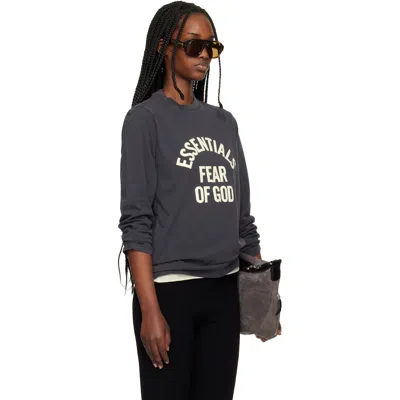 Essentials Black Campus Classic Long Sleeve T-shirt In Black