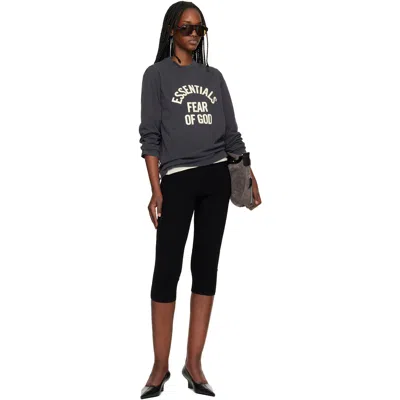 Essentials Black Campus Classic Long Sleeve T-shirt In Black