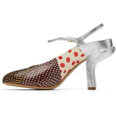 Dries Van Noten Pumps Polka Dot Mixed Textures Patchwork In Multi