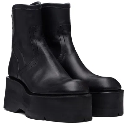 Julius Black Engineer Boots In Black
