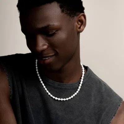 Dower & Hall White Pearl Halo Necklace In Silver