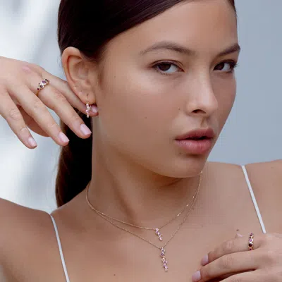 Dower & Hall 18k Gold Sapphire & Ruby Small Cascade Earrings In Multi