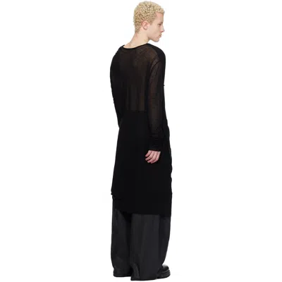 Julius Black Drop Neck Drape T-shirt In Black