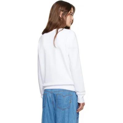 Versace Jeans Couture White Screen-printed Sweatshirt In Multi