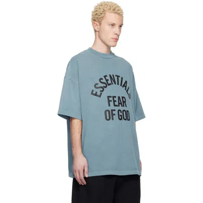 Essentials Blue Campus 90s Short Sleeve T-shirt In Blue