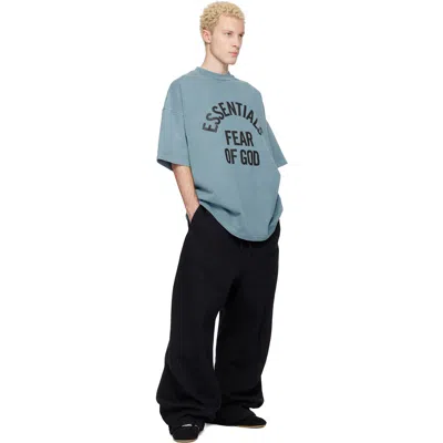 Essentials Blue Campus 90s Short Sleeve T-shirt In Blue