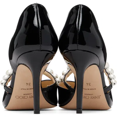 Jimmy Choo Pointed Toe Heels With Pearl And Crystal Accents In Black