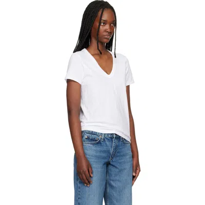 Rag & Bone The Vee Slub Pima Cotton-jersey T-shirt In Bright White