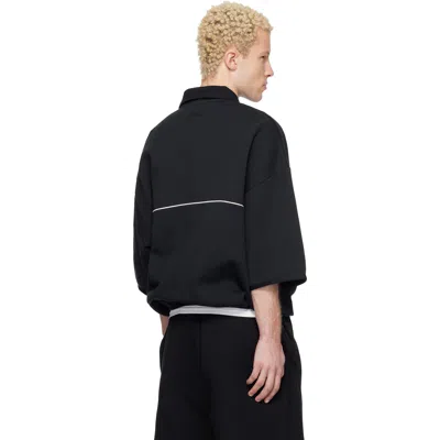 Essentials Piped Polo-style Sweatshirt In Black