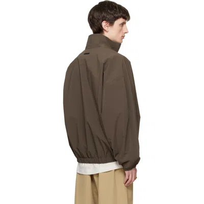 Essentials Brown Active Trace Half Zip Track Jacket In Brown
