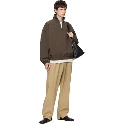 Essentials Brown Active Trace Half Zip Track Jacket In Brown