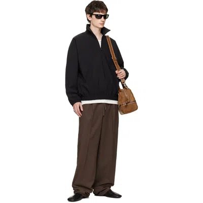 Essentials Brown Pleat Front Trousers In Brown