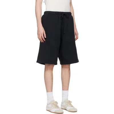 Essentials Black Active Trace Relaxed Shorts In Black