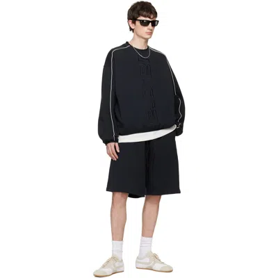 Essentials Black Active Trace Relaxed Shorts In Black