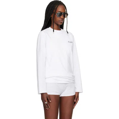 Essentials White Classic Long Sleeve T-shirt In White